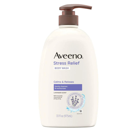Aveeno Stress Relief Body Wash - Lavender Scent 33 oz