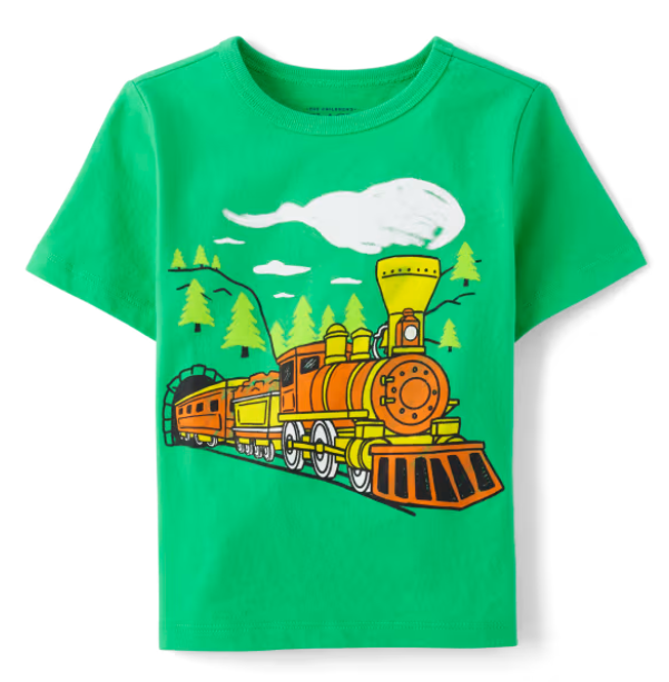 Boys Train Graphic Tee - Lemongrass