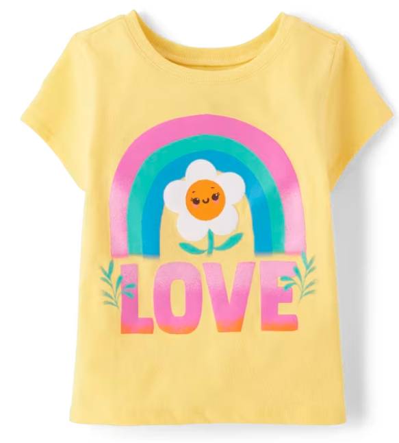Girls Love Flower Graphic Tee - Sun Valley