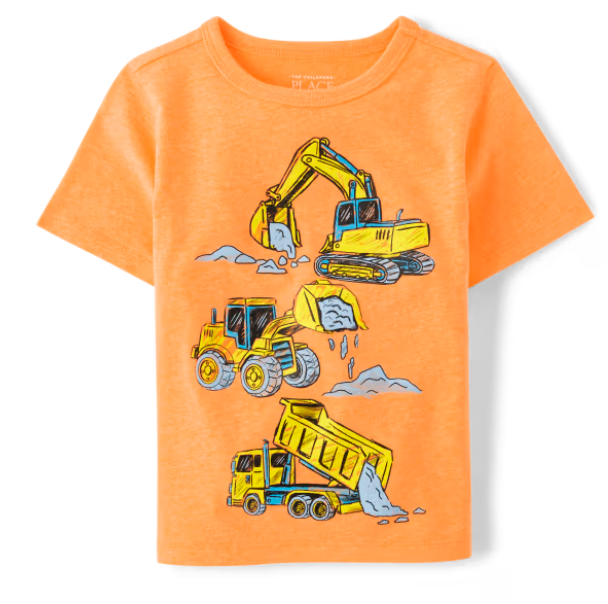 Boys Construction Vehicle Graphic Tee - Dragon Fire