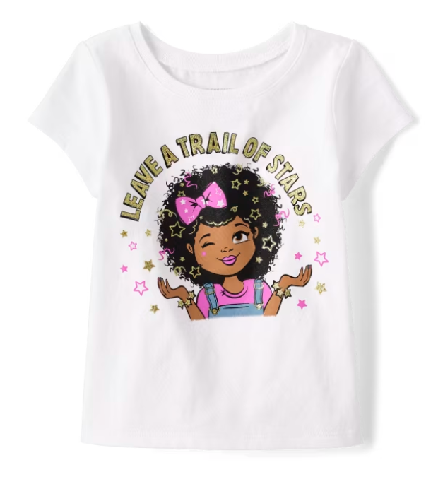 Girls Star Graphic Tee - White