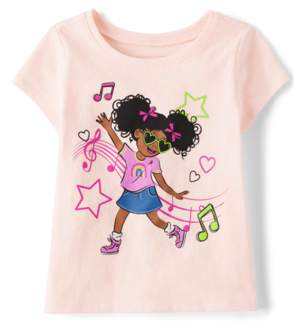 Girls Music Graphic Tee - Petal