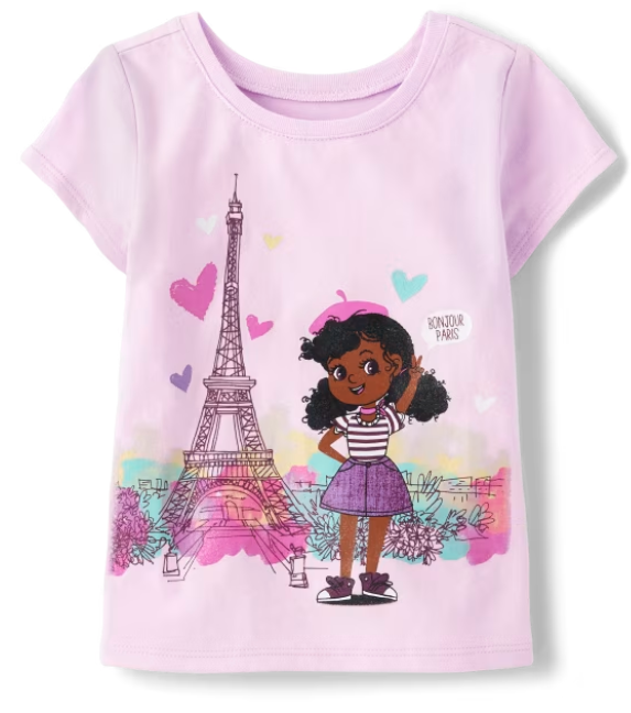 Girls Paris Graphic Tee - Lilac Haze