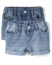 Toddler Girls Roll Cuff Denim Shortie Shorts 1 ct